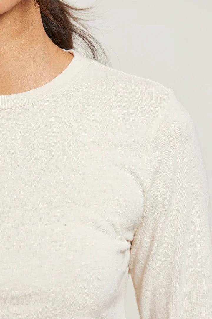 JAMIE RECYCLED COTTON LONGSLEEVE TEE sugar