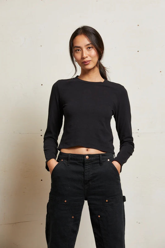 JAMIE RECYCLED COTTON LONGSLEEVE TEE black