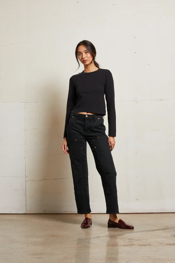 JAMIE RECYCLED COTTON LONGSLEEVE TEE black