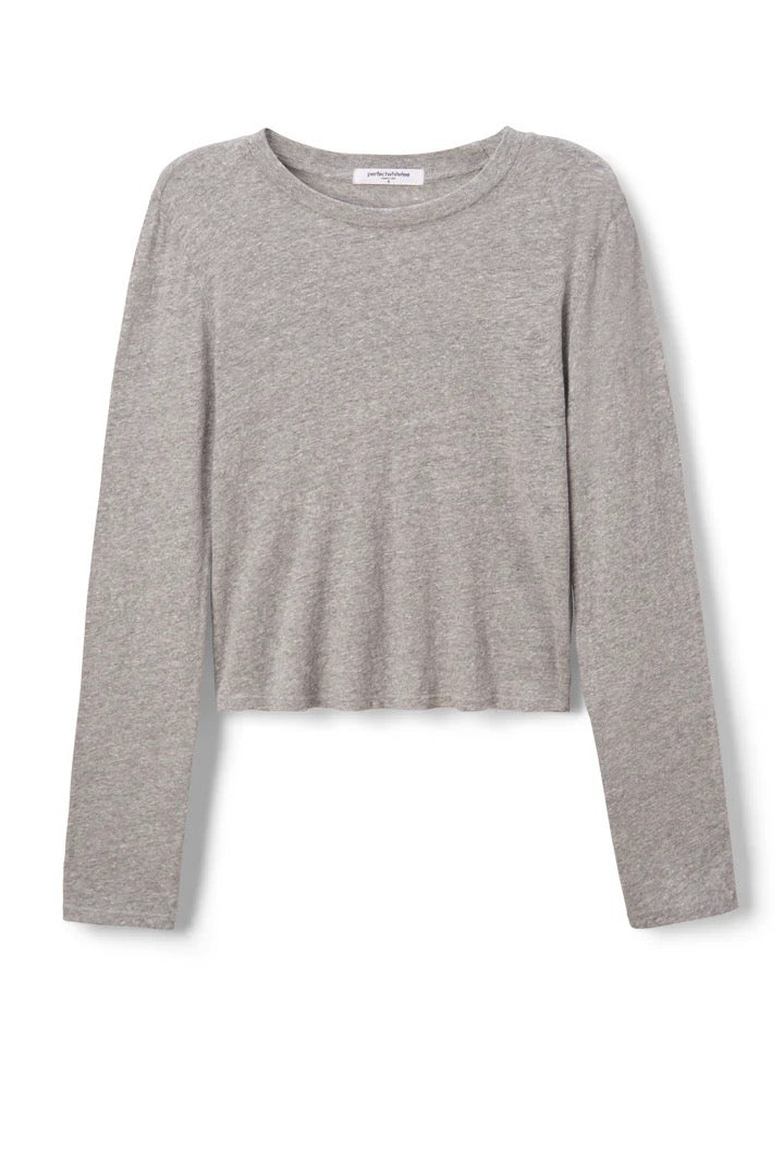 JAMIE RECYCLED COTTON LONGSLEEVE TEE heather grey