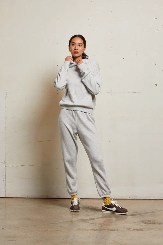 HEART FLEECE PULLOVER HOODIE ash