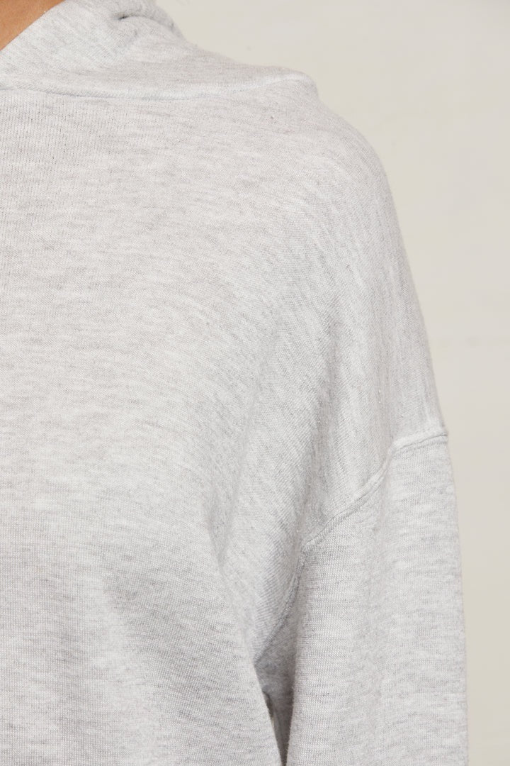 HEART FLEECE PULLOVER HOODIE ash