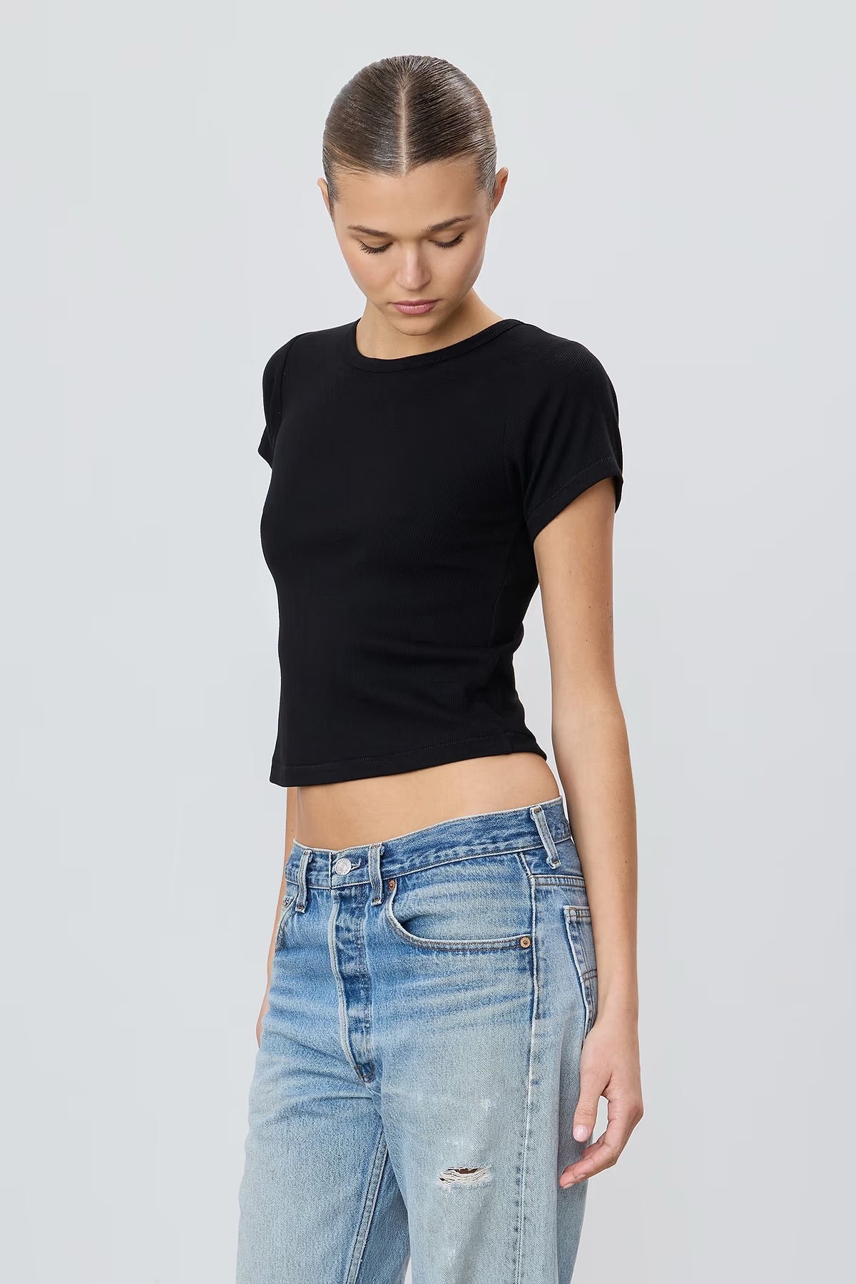 SHORT SLEEVE BABY TEE black