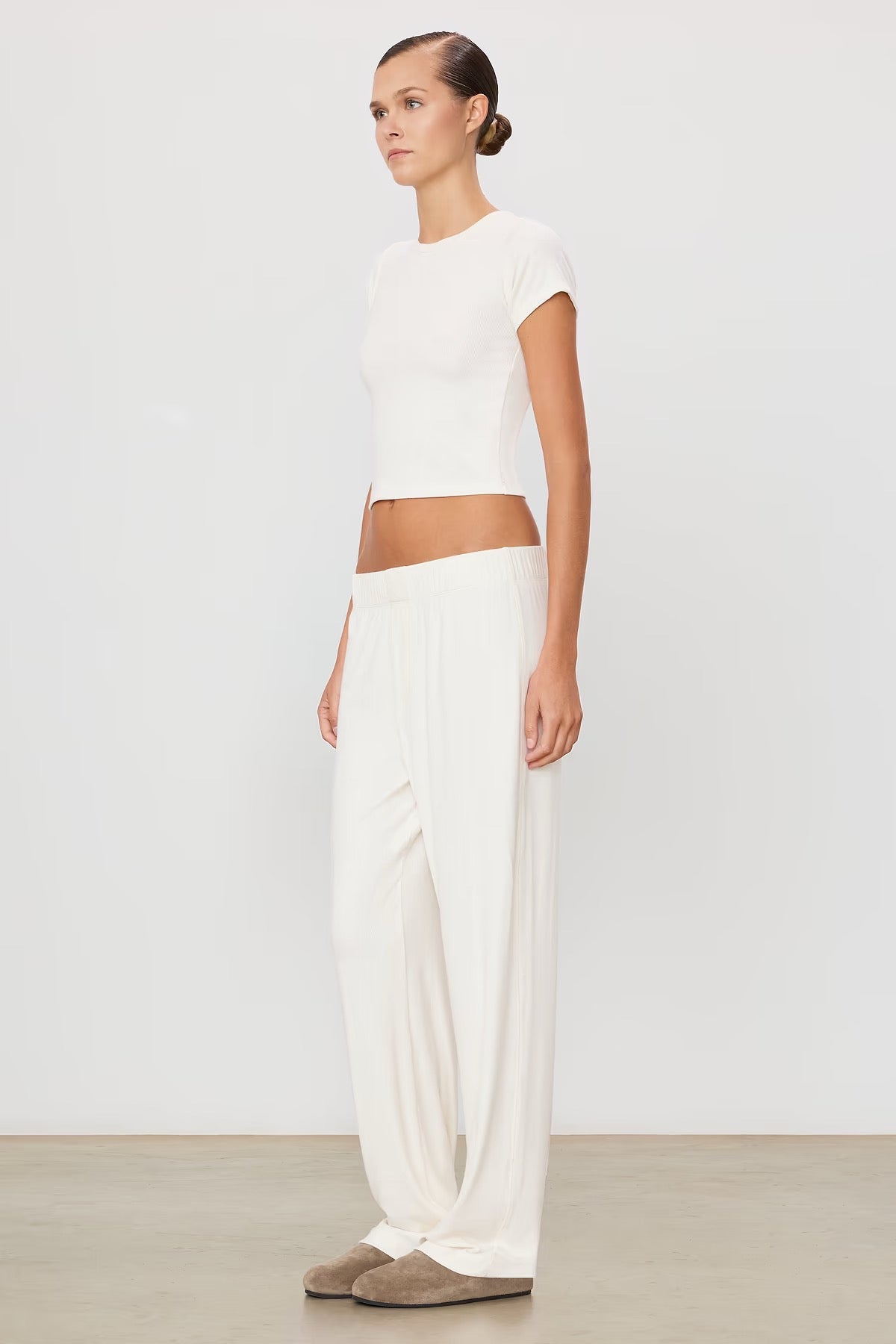 LOUNGE PANT BUTTER RIB cream
