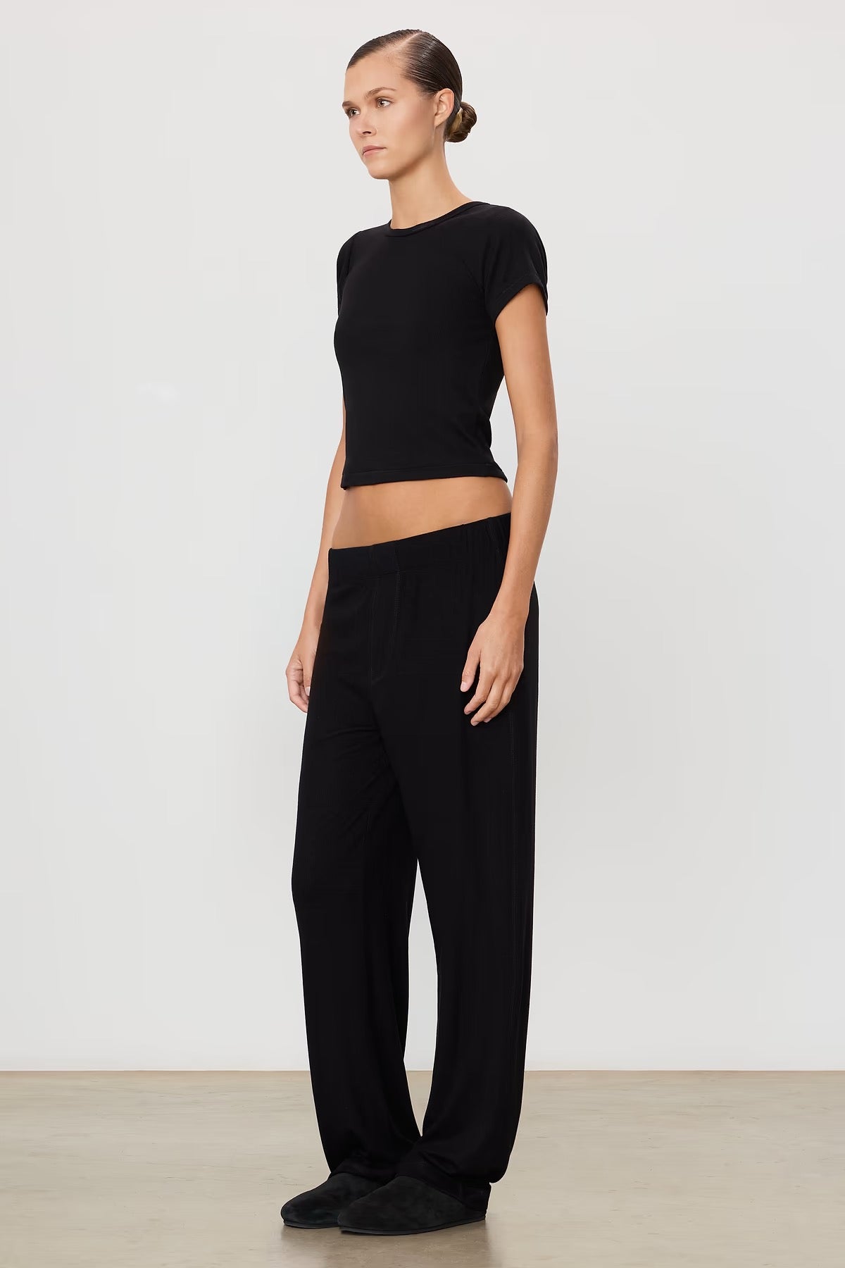 LOUNGE PANT BUTTER RIB black