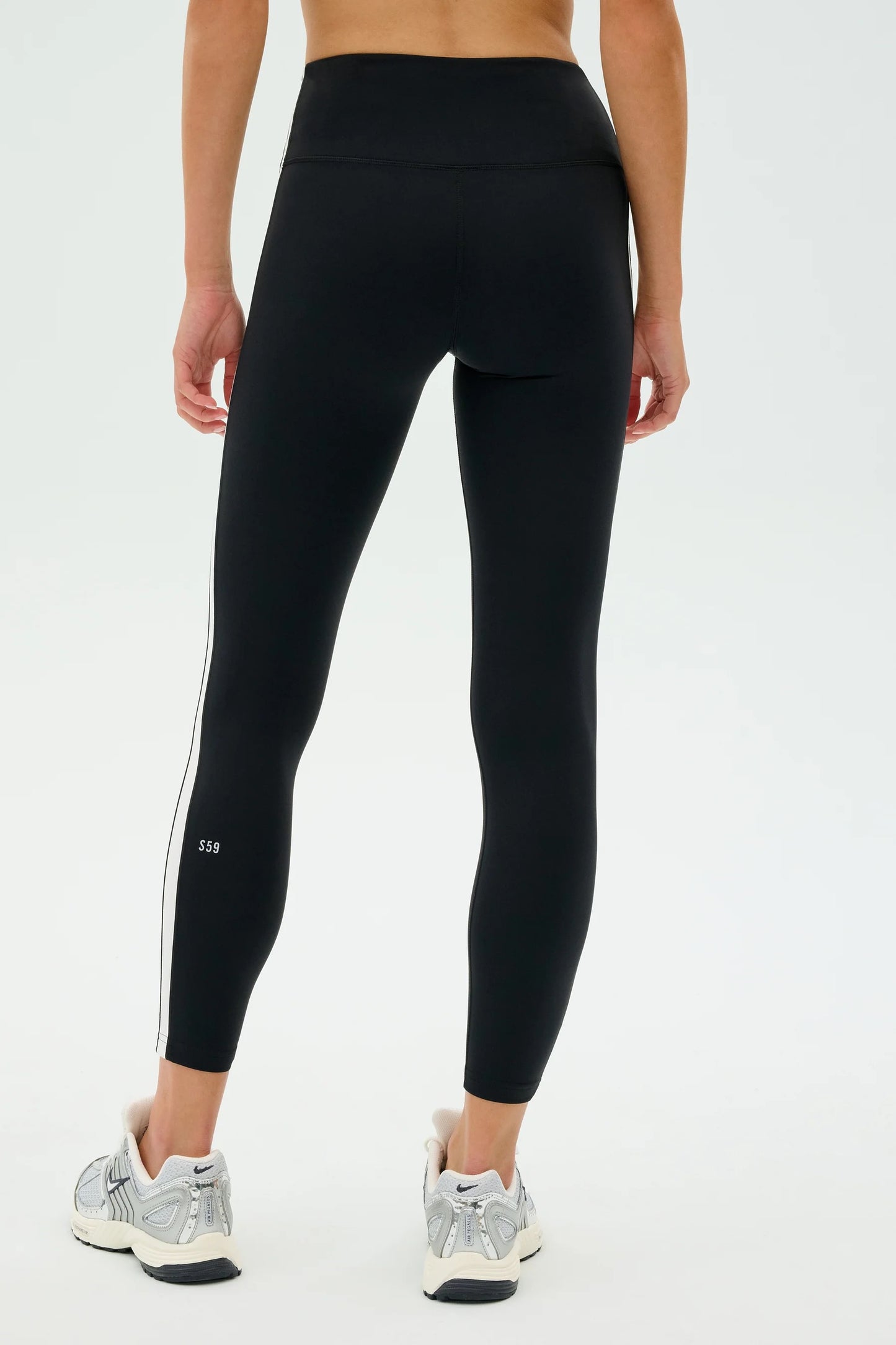 CLARE HIGH WAIST RIGOR 7/8 LEGGING black and white