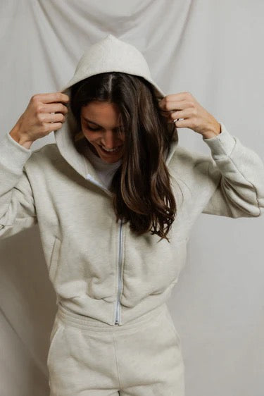 SEAN FRENCH TERRY ZIP UP HOODIE oatmeal