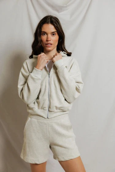 SEAN FRENCH TERRY ZIP UP HOODIE oatmeal