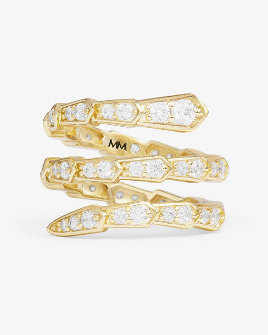 SERPANT SPIRAL RING gold pavé