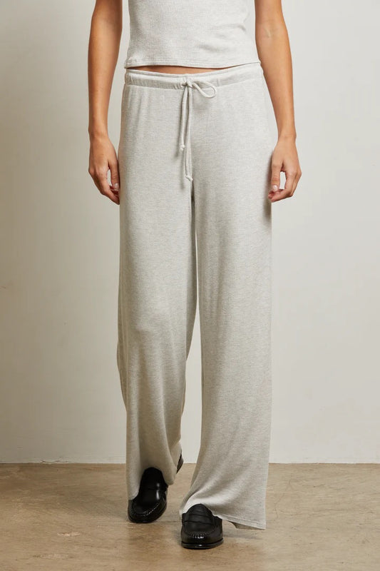 MADDIE WAFFLE DRAWSTRING PANT ash