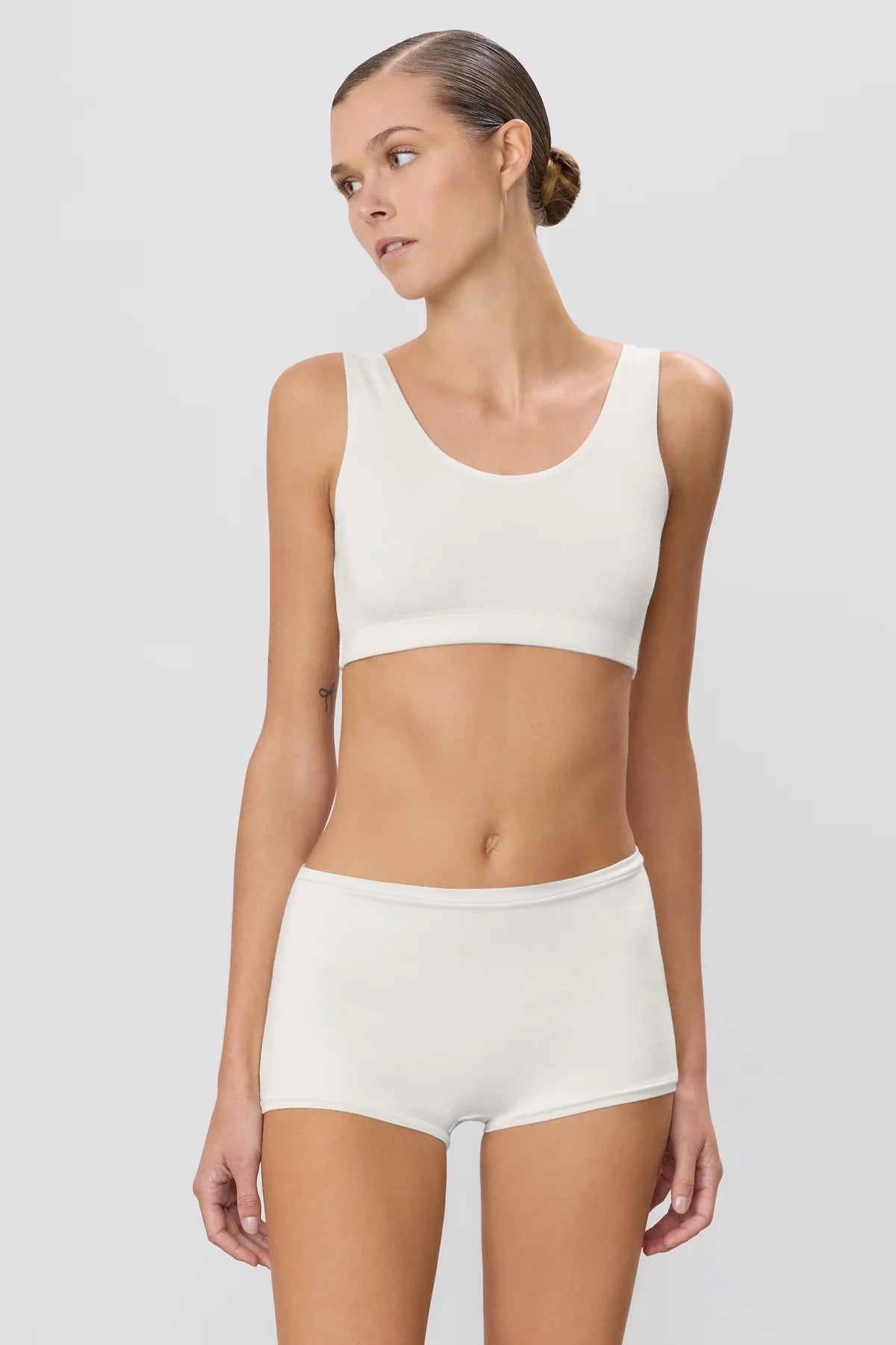 HIGH WAISTED BOY SHORT ivory