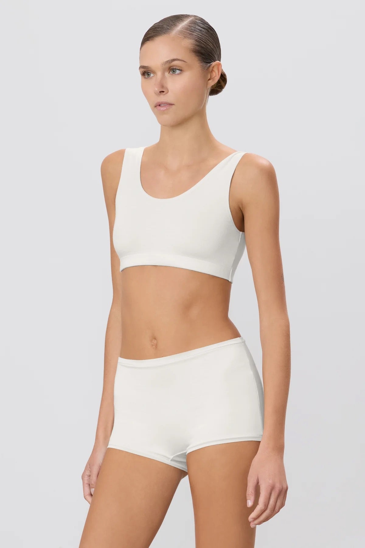 HIGH WAISTED BOY SHORT ivory
