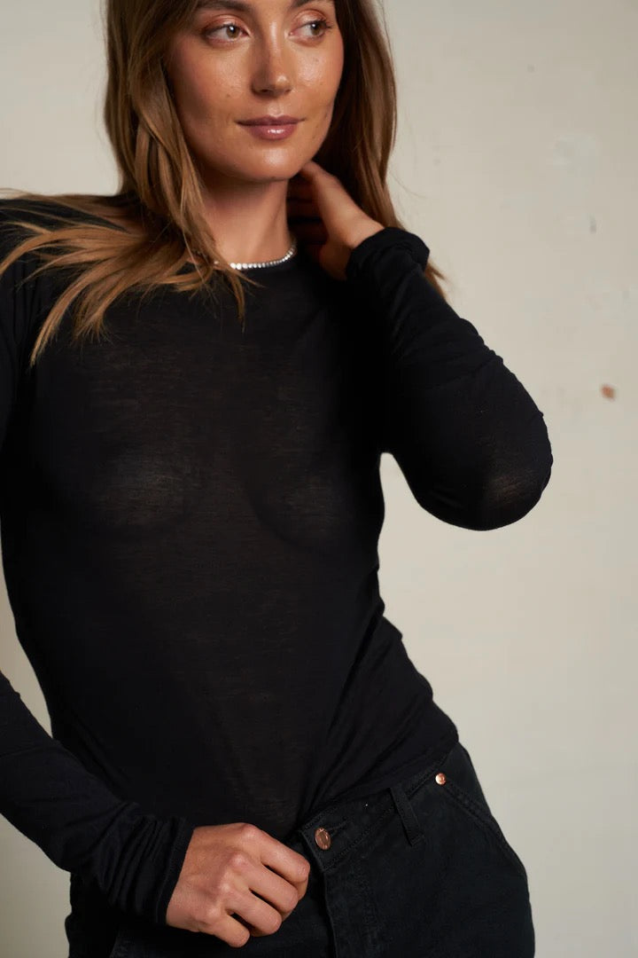 INNA FRENCH JERSEY CREW true black