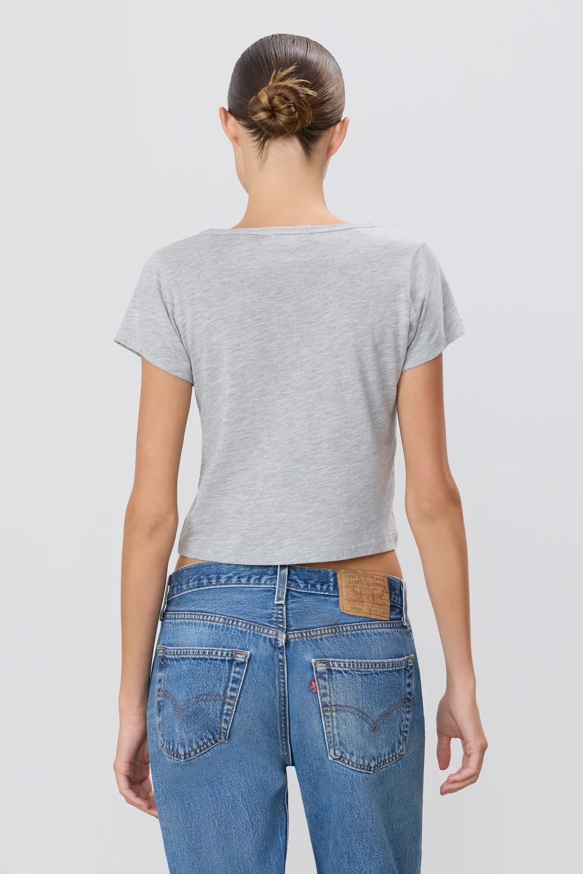 SHORT SLEEVE BABY TEE heather grey