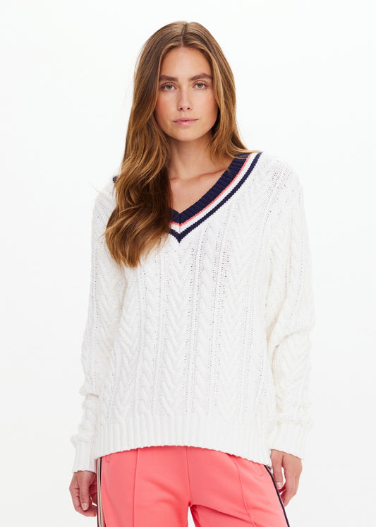 ESPADA LOUIE V NECK SWEATER creme