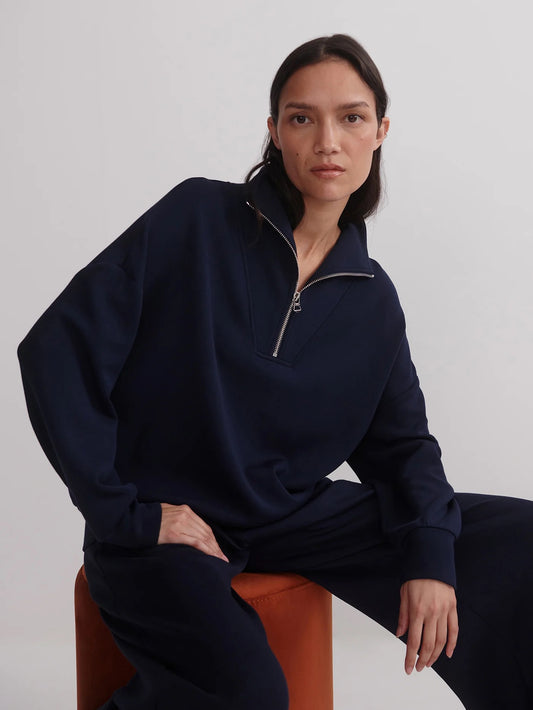 HAWLEY HALF ZIP SWEAT navy