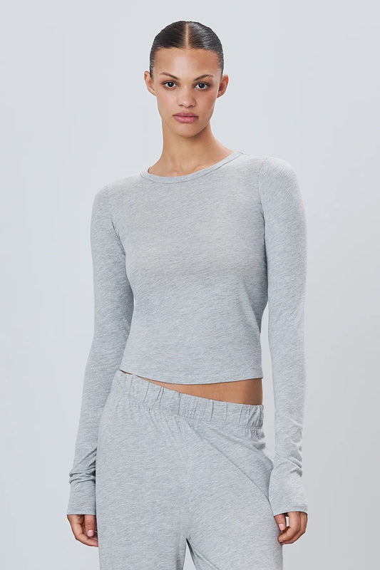 FITTED CREWNECK LONG SLEEVE heather grey