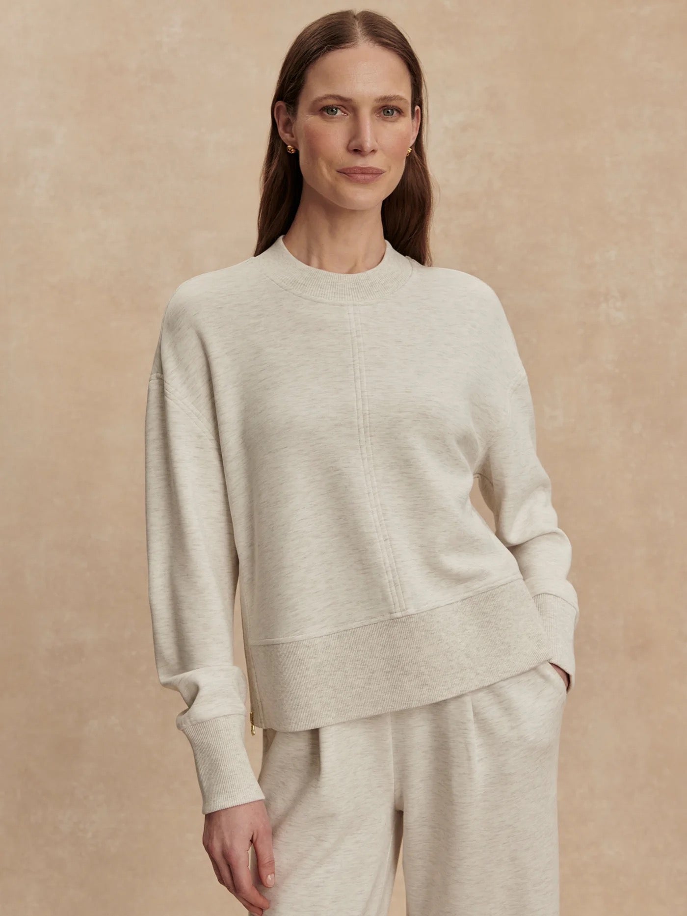 PHILIPPE CROP SWEAT ivory marl
