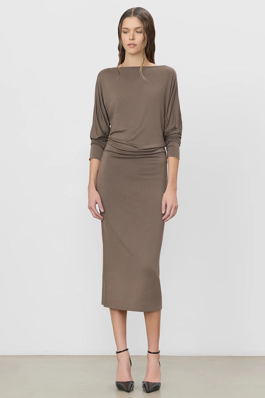 ASPEN MIDI DRESS mushroom