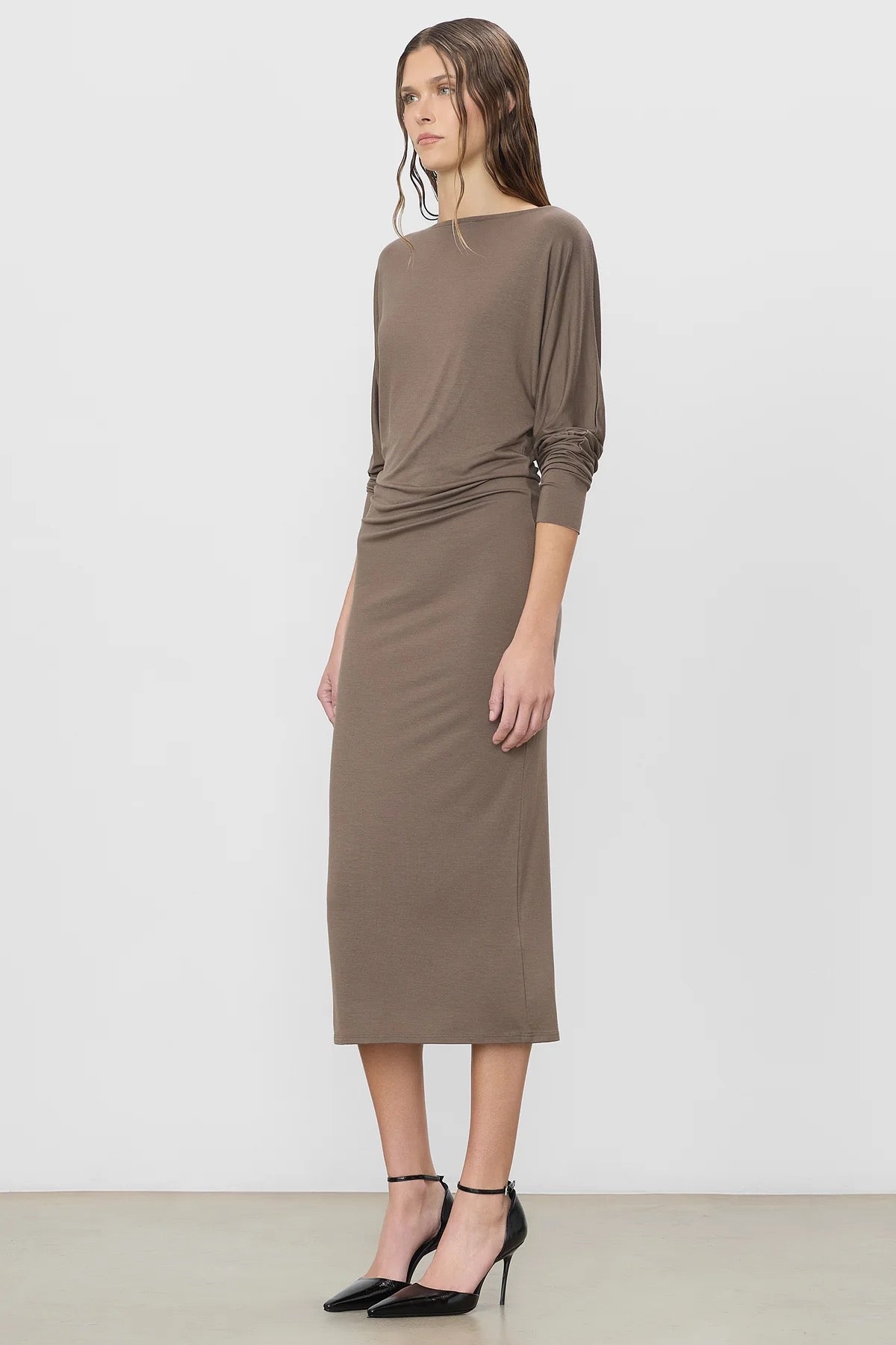 ASPEN MIDI DRESS mushroom