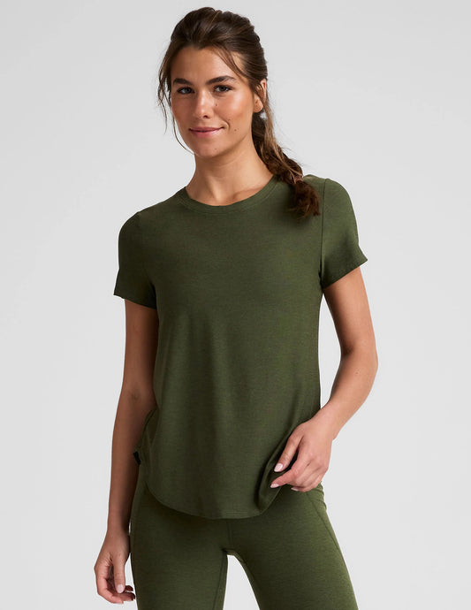 FEATHERWEIGHT ON THE DOWN LOW TEE ARMY GREEN HEATHER