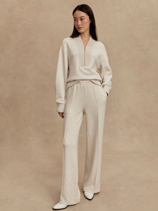 WIDE LEG PANT 28 ivory marl