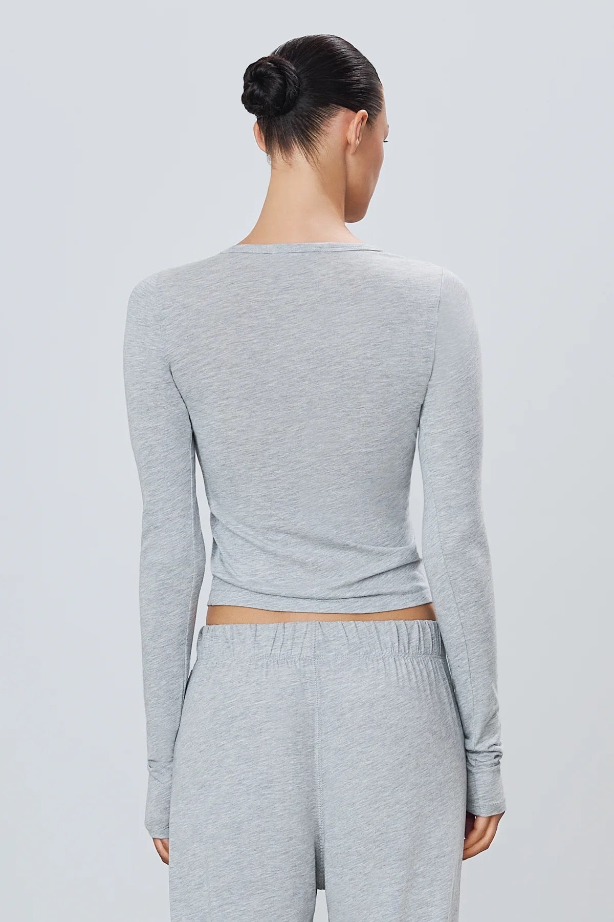 FITTED CREWNECK LONG SLEEVE heather grey