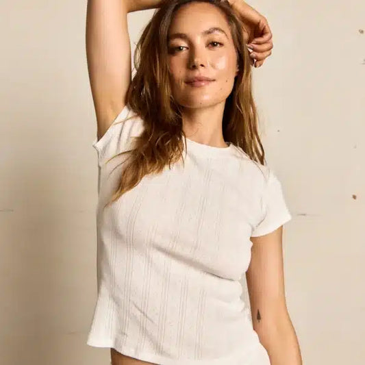 katy - pointelle baby tee