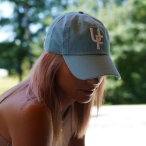 A light blue Unleashed Health and Fitness branded baseball cap.